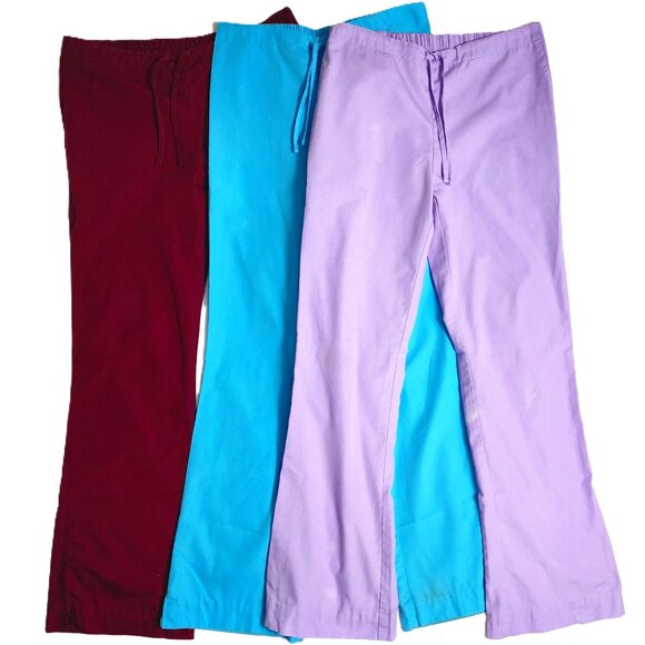 3 Cherokee Scrubs Workwear Women's Drawstring Flare Leg Scrub Pant Size XS - Picture 1 of 8